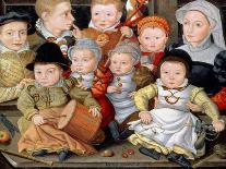 Portrait of a Mother with Her Eight Children, 1565 8914465-Jakob Seisenegger-Framed Stretched Canvas