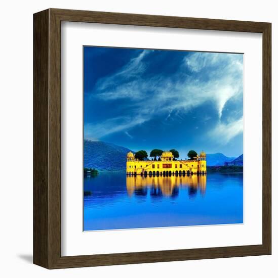 Jal Mahal & Lake Jaipur India-null-Framed Art Print