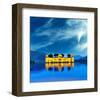 Jal Mahal & Lake Jaipur India-null-Framed Art Print