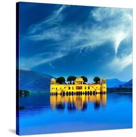 Jal Mahal & Lake Jaipur India-null-Stretched Canvas