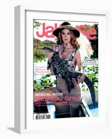 Jalouse, March 2011 - Camille Rowe-Matthew Frost-Framed Art Print