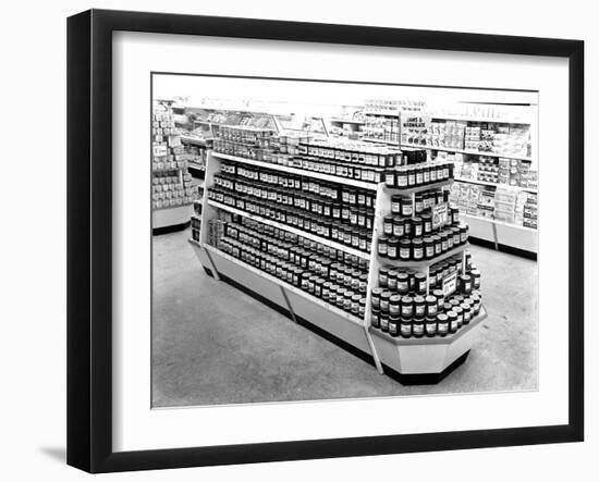 Jam and Marmalade Aisle, Woolworths Store, 1956 (B/W Photo)-English Photographer-Framed Giclee Print