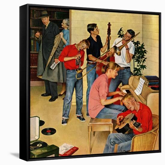 "Jam Session", October 23, 1954-John Falter-Framed Stretched Canvas