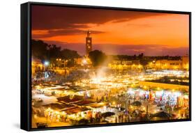 Jamaa El Fna, Marrakesh, Morocco.-kasto-Framed Stretched Canvas