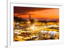 Jamaa El Fna, Marrakesh, Morocco.-kasto-Framed Photographic Print