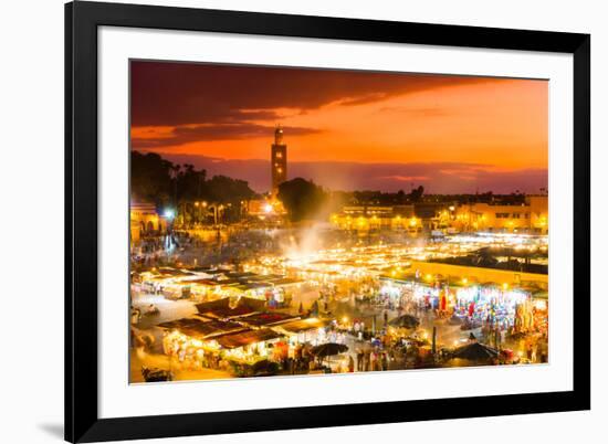 Jamaa El Fna, Marrakesh, Morocco.-kasto-Framed Photographic Print