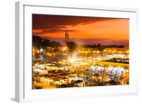 Jamaa El Fna, Marrakesh, Morocco.-kasto-Framed Photographic Print