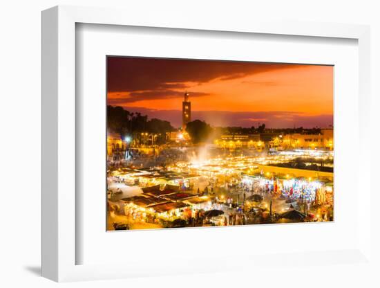 Jamaa El Fna, Marrakesh, Morocco.-kasto-Framed Photographic Print