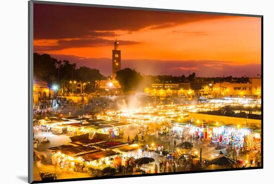 Jamaa El Fna, Marrakesh, Morocco.-kasto-Mounted Photographic Print