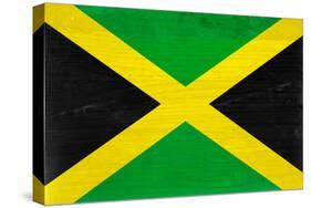 Jamaica Flag Design with Wood Patterning - Flags of the World Series-Philippe Hugonnard-Stretched Canvas