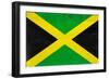 Jamaica Flag Design with Wood Patterning - Flags of the World Series-Philippe Hugonnard-Framed Art Print