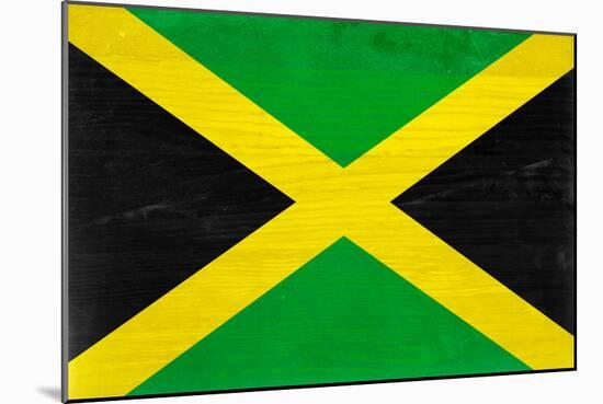 Jamaica Flag Design with Wood Patterning - Flags of the World Series-Philippe Hugonnard-Mounted Art Print