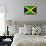 Jamaica Flag Design with Wood Patterning - Flags of the World Series-Philippe Hugonnard-Framed Stretched Canvas displayed on a wall