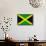 Jamaica Flag Design with Wood Patterning - Flags of the World Series-Philippe Hugonnard-Framed Stretched Canvas displayed on a wall