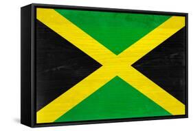 Jamaica Flag Design with Wood Patterning - Flags of the World Series-Philippe Hugonnard-Framed Stretched Canvas
