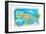 Jamaica Illustrated Travel Map with Roads and Highlights-M. Bleichner-Framed Art Print