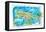 Jamaica Illustrated Travel Map with Roads and Highlights-M. Bleichner-Framed Stretched Canvas