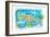 Jamaica Illustrated Travel Map with Roads and Highlights-M. Bleichner-Framed Premium Giclee Print