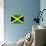 Jamaica National Flag-null-Stretched Canvas displayed on a wall