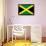 Jamaica National Flag-null-Framed Art Print displayed on a wall