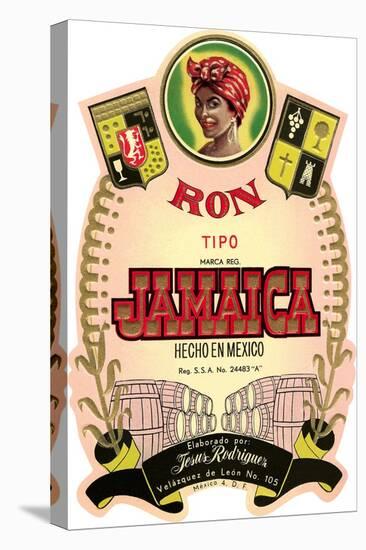 Jamaica Rum Label-null-Stretched Canvas