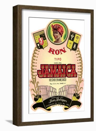 Jamaica Rum Label-null-Framed Art Print