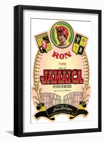 Jamaica Rum Label-null-Framed Art Print