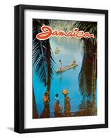 Jamaica - Vintage Travel Poster, 1970s-Pacifica Island Art-Framed Art Print