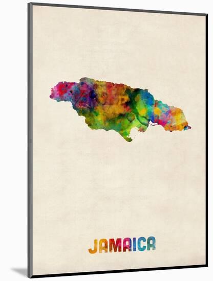 Jamaica Watercolor Map-Michael Tompsett-Mounted Art Print