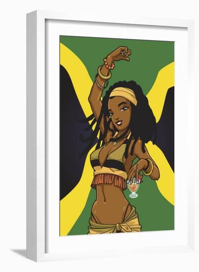 Jamaican Anime Girl-Harry Briggs-Framed Giclee Print