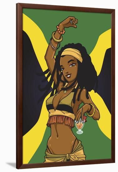 Jamaican Anime Girl-Harry Briggs-Framed Giclee Print