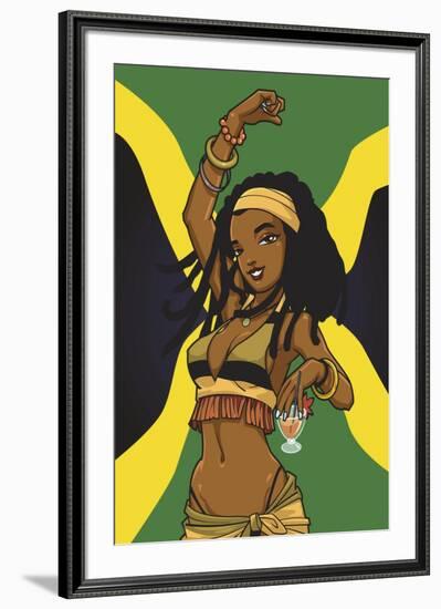 Jamaican Anime Girl-Harry Briggs-Framed Giclee Print