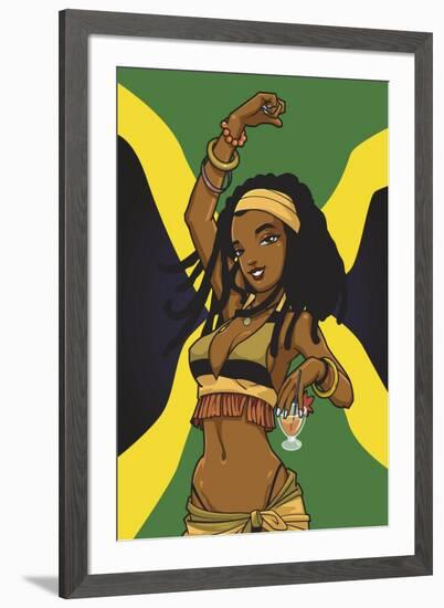 Jamaican Anime Girl-Harry Briggs-Framed Giclee Print