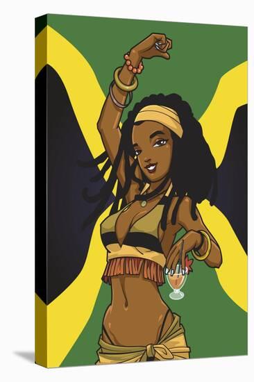 Jamaican Anime Girl-Harry Briggs-Stretched Canvas