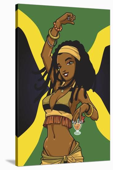 Jamaican Anime Girl-Harry Briggs-Stretched Canvas