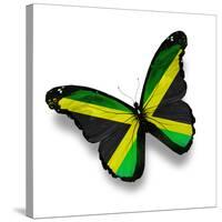 Jamaican Flag Butterfly, Isolated On White-suns_luck-Stretched Canvas