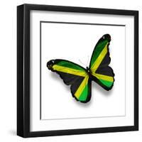 Jamaican Flag Butterfly, Isolated On White-suns_luck-Framed Art Print