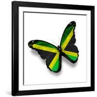 Jamaican Flag Butterfly, Isolated On White-suns_luck-Framed Art Print