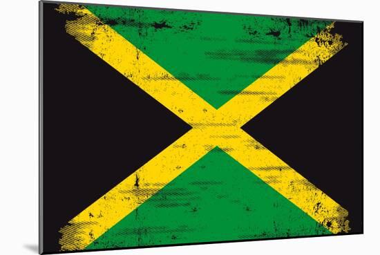 Jamaican Grunge Flag An Old Jamaican Flag Whith A Texture-TINTIN75-Mounted Art Print