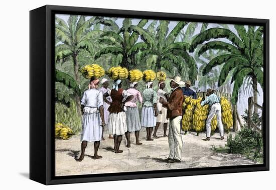 Jamaican Women Carrying Bananas to a Seaport, 1800s-null-Framed Stretched Canvas