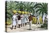 Jamaican Women Carrying Bananas to a Seaport, 1800s-null-Stretched Canvas