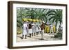 Jamaican Women Carrying Bananas to a Seaport, 1800s-null-Framed Premium Giclee Print