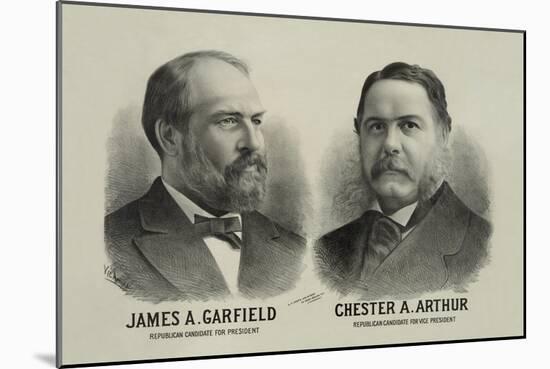 James A. Garfield and Chester A. Arthur - Republican Candidates for President and Vice President-Seer's Lithograph Co-Mounted Art Print