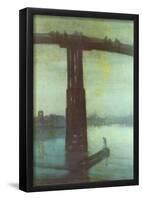 James Abbot McNeill Whistler (The old Battersea Bridge: Nocturne Blue and Gold) Art Poster Print-null-Framed Poster