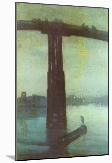 James Abbot McNeill Whistler (The old Battersea Bridge: Nocturne Blue and Gold) Art Poster Print-null-Mounted Poster