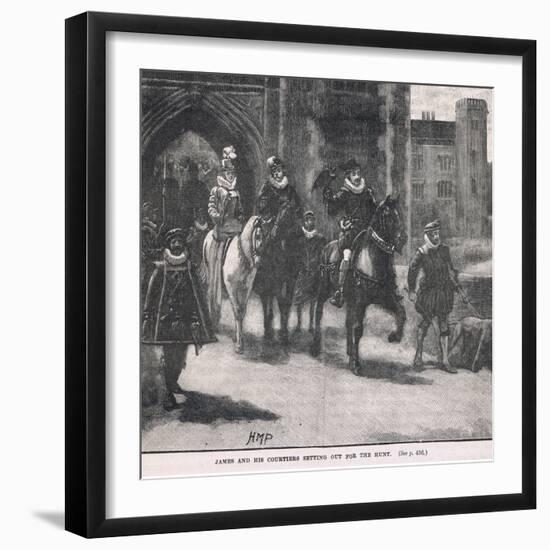 James and His Courtiers Setting Out for the Hunt 1608-Henry Marriott Paget-Framed Giclee Print
