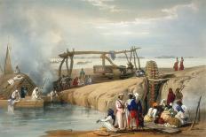 Persian Wheel Raising Water from the Sutlej River, Punjab, 1842-James Atkinson-Giclee Print