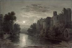 Allington Castle, Near Maidstone, Kent, Moonlight-James Bayes-Framed Premium Giclee Print