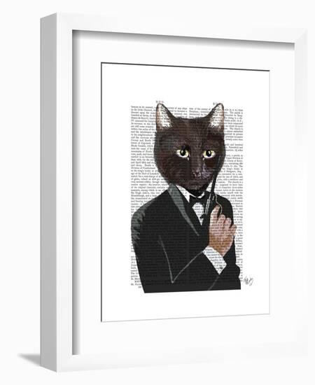 James Bond Cat-Fab Funky-Framed Art Print