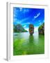 James Bond Island Thailand Travel Destination. Phang Nga Bay Archipelago-SergWSQ-Framed Premium Photographic Print